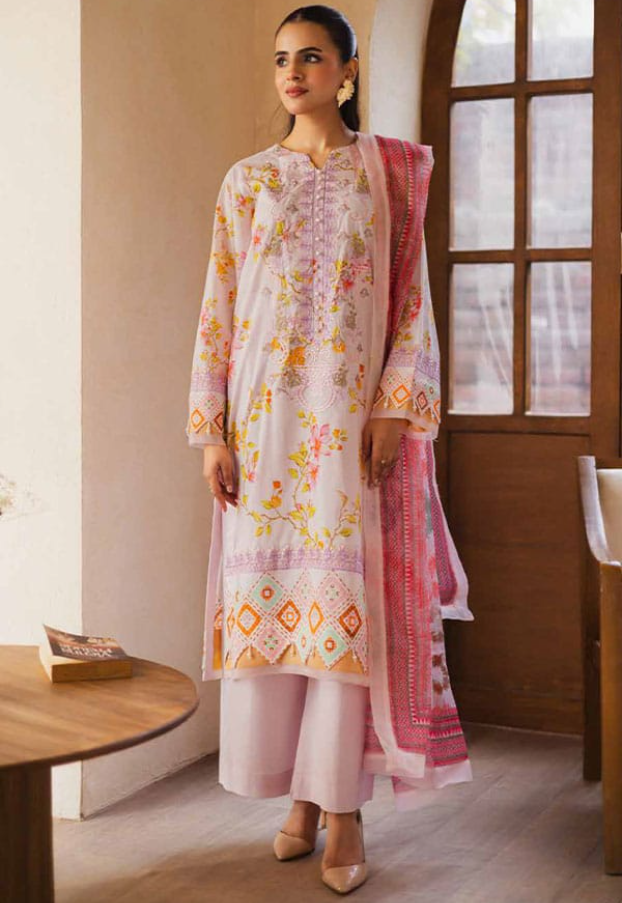 UNSTICHED EMBROIDERED LAWN ZEN BY FREESIA