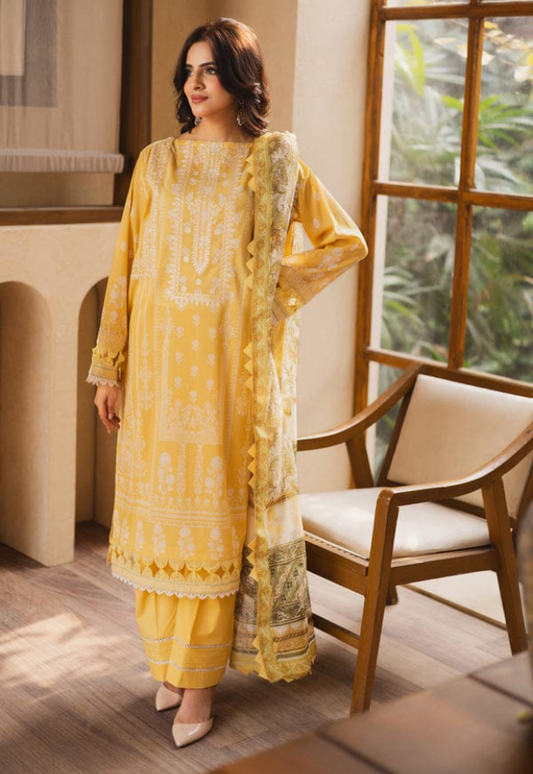 UNSTICHED EMBROIDERED LAWN ZEN BY FREESIA