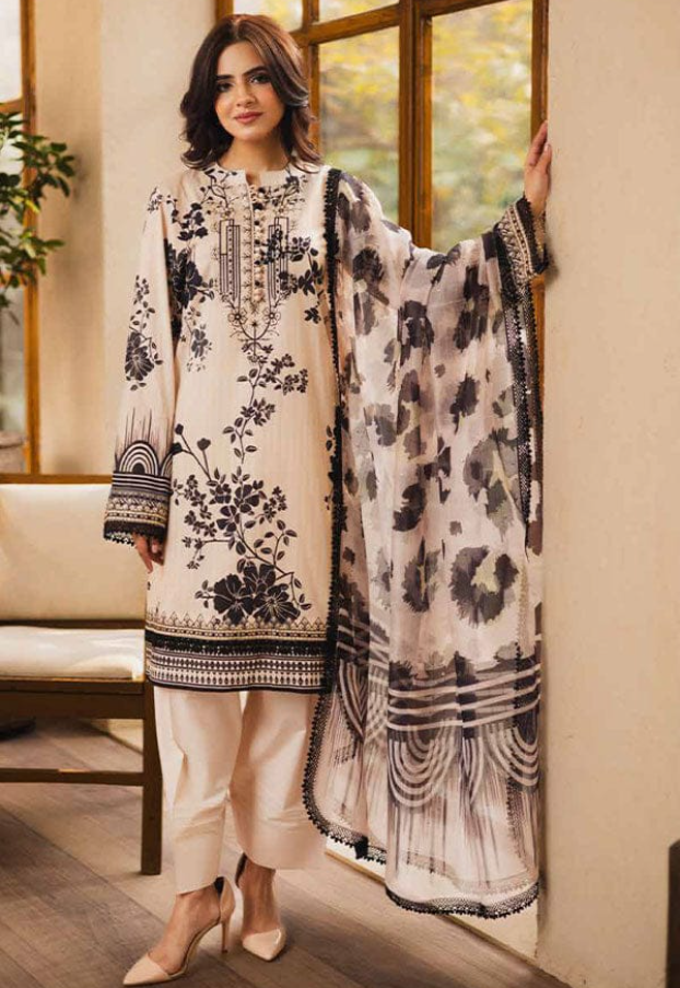 UNSTICHED EMBROIDERED LAWN ZEN BY FREESIA