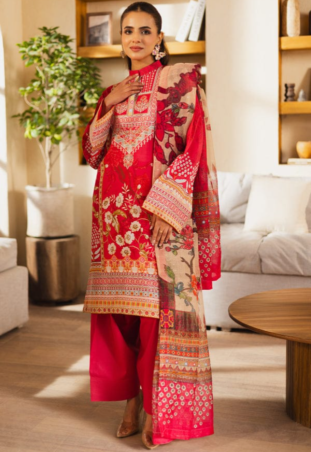 UNSTICHED EMBROIDERED LAWN ZEN BY FREESIA