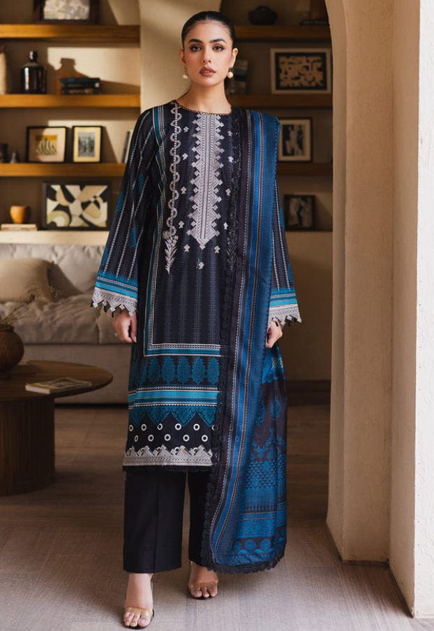 UNSTICHED EMBROIDERED LAWN ZEN BY FREESIA