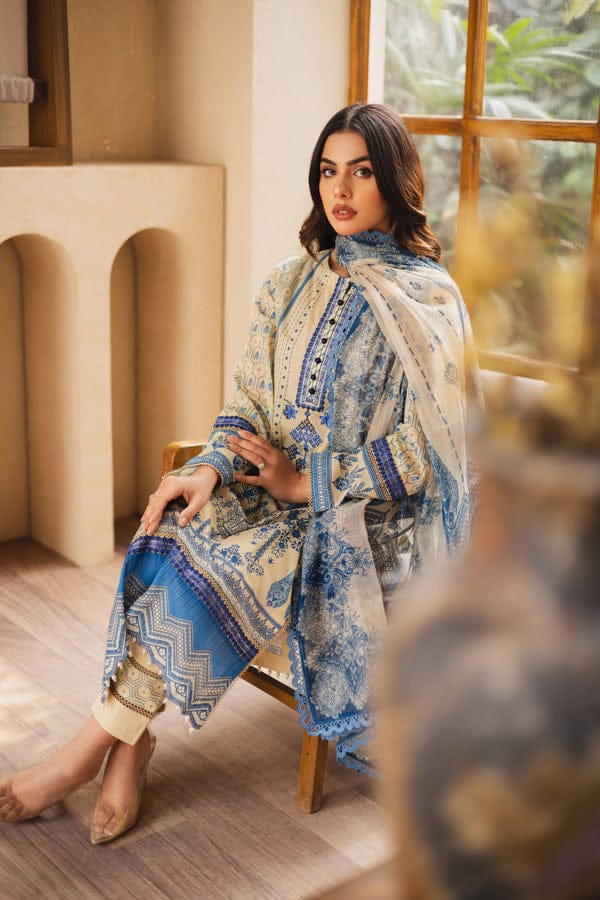 UNSTICHED EMBROIDERED LAWN ZEN BY FREESIA