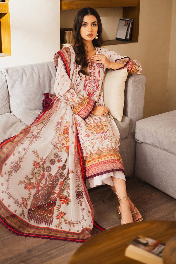 UNSTICHED EMBROIDERED LAWN ZEN BY FREESIA