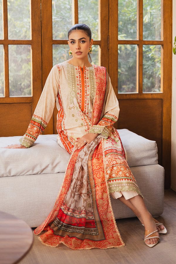 UNSTICHED EMBROIDERED LAWN ZEN BY FREESIA