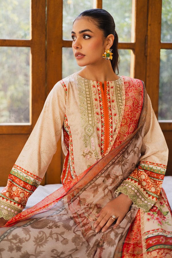 UNSTICHED EMBROIDERED LAWN ZEN BY FREESIA